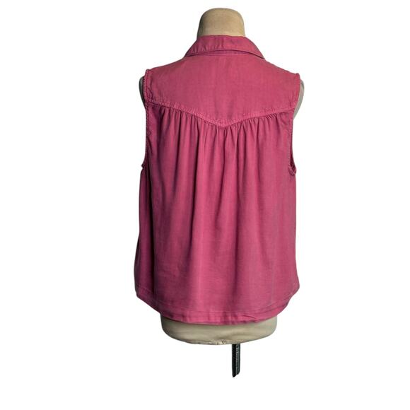 Bella Dahl pink sleeveless buttoned blouse size small - Picture 9 of 13